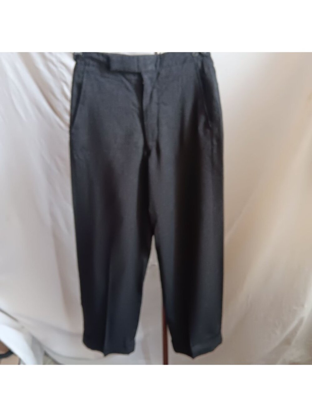 Vintage 24x27 Boys 10 Dress Pants Black Wool Blend 1970's Rayon Blend Prep